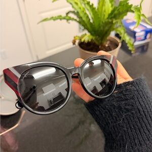Salvatore Ferragamo Black and Red Glasses